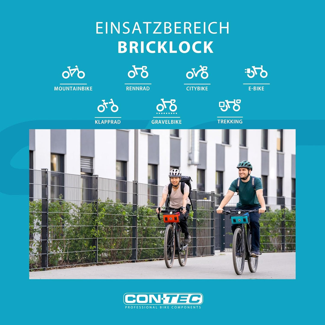 CONTEC Fahrrad-Faltschloss Brick Lock, Schwarz, Stahl, Hohe Sicherheit, 780mm, Mit 2 Schlüsseln, Fal