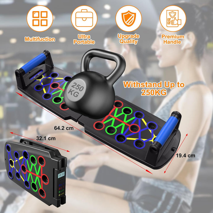 Liegestützbrett mit Zähler Faltbare Multifunktion Liegestütze Brett 30 in 1 Push Up Rack Board Schul