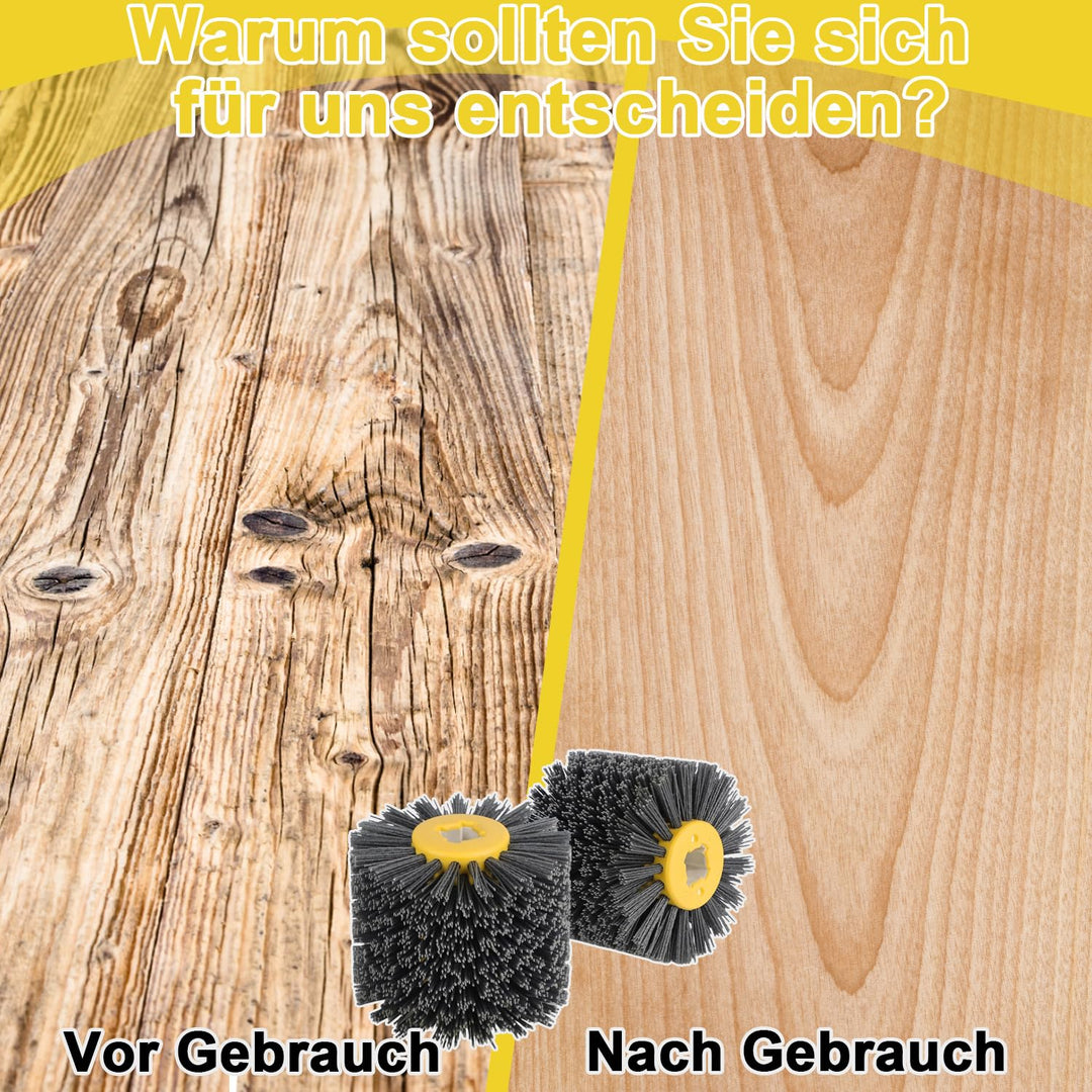 Schleifnylon-Drahtziehrad-Trommelbürsten – 120 Korn 120x100mm Polierwerkzeug | Bürste für Holzmöbel