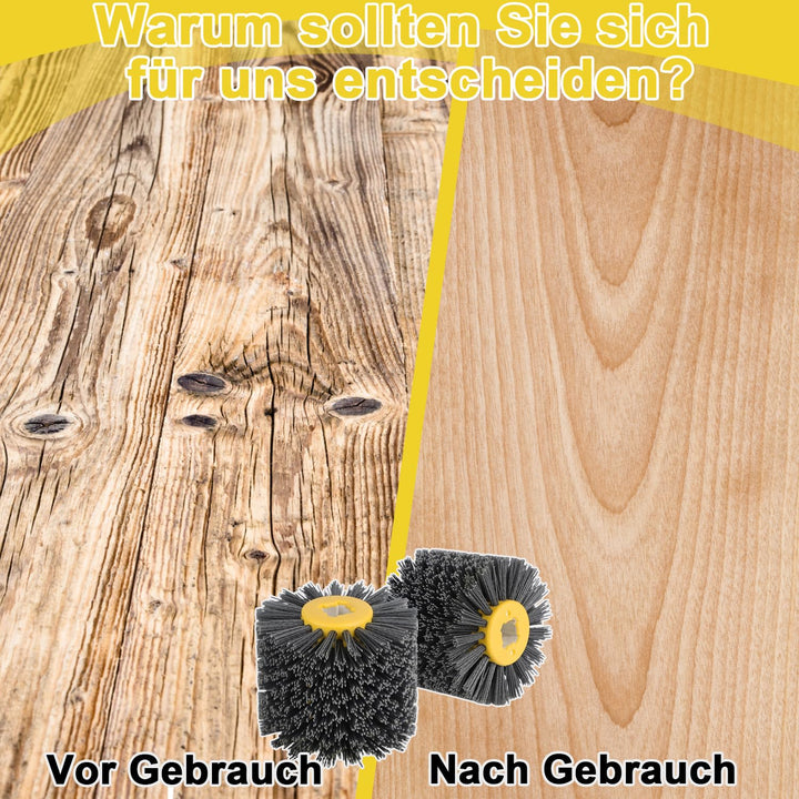 Schleifnylon-Drahtziehrad-Trommelbürsten – 120 Korn 120x100mm Polierwerkzeug | Bürste für Holzmöbel