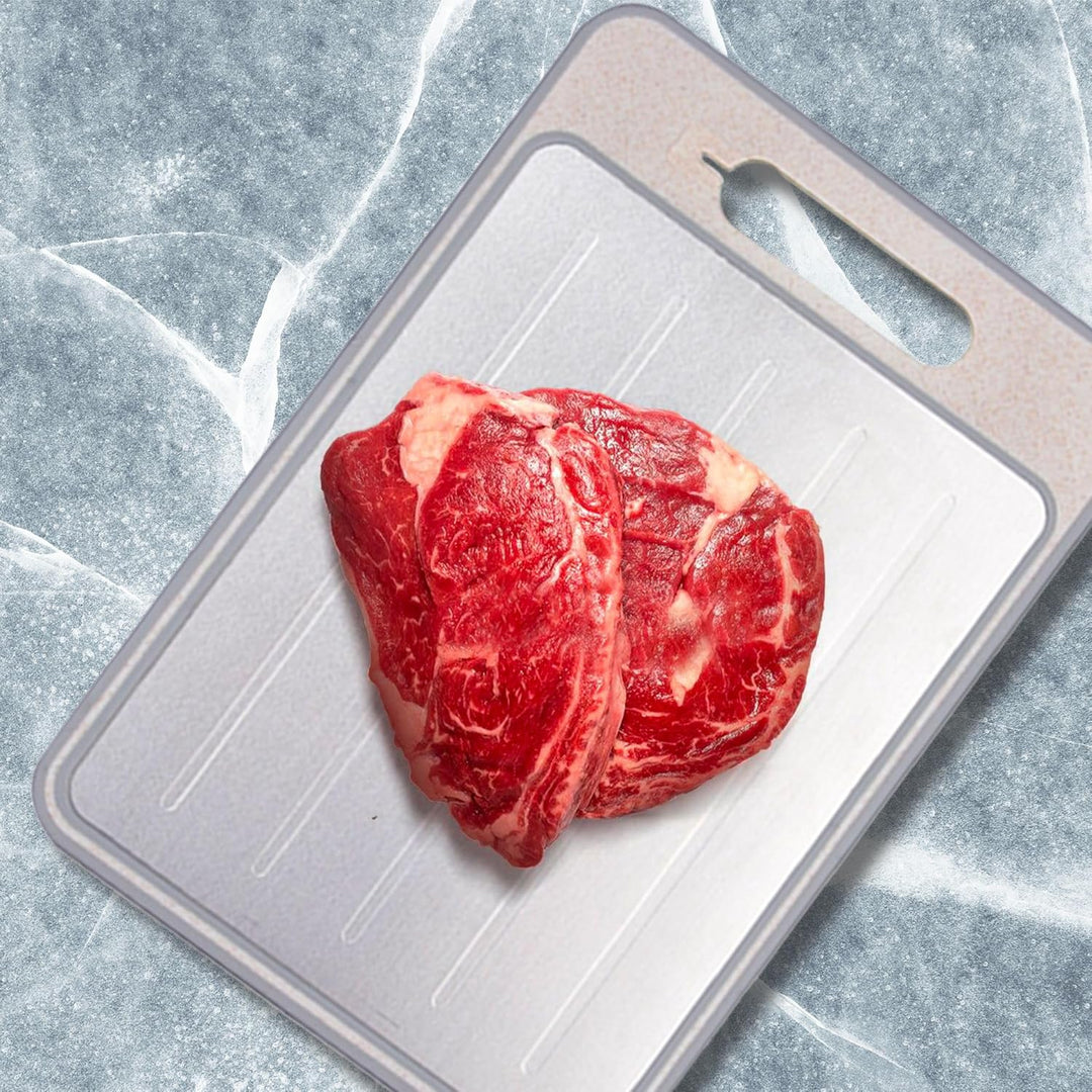 FISHTEC - 4 in 1 Auftaubrett - Vorderseite zum Auftauen, Rückseite zum Schneiden, Oberfläche zum Ras