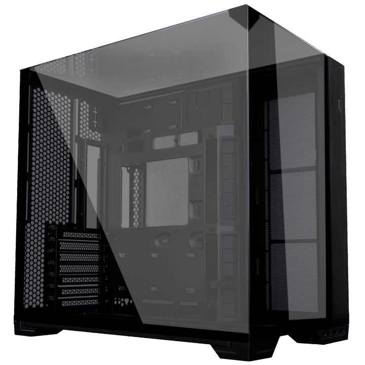 Lian Li O11 Vision Compact Gaming PC Gehäuse ATX Schwarz - Midi Tower PC Gehäuse mit Tempered Glass,