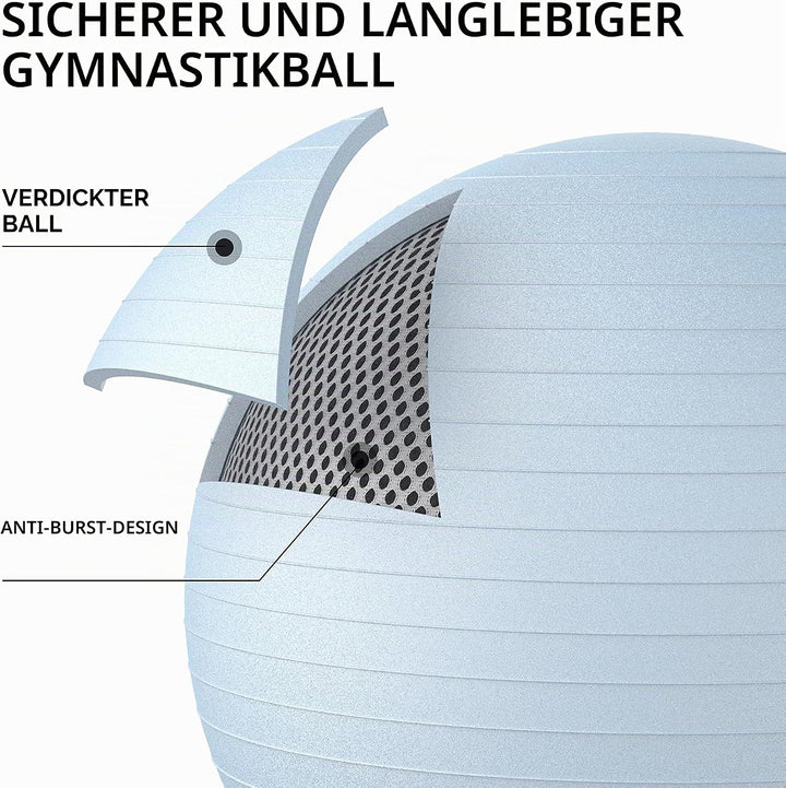 PROIRON Gymnastikball Pezziball Sitzball Trainingsball Fitnessball &amp; Balance für Core-Training mit P