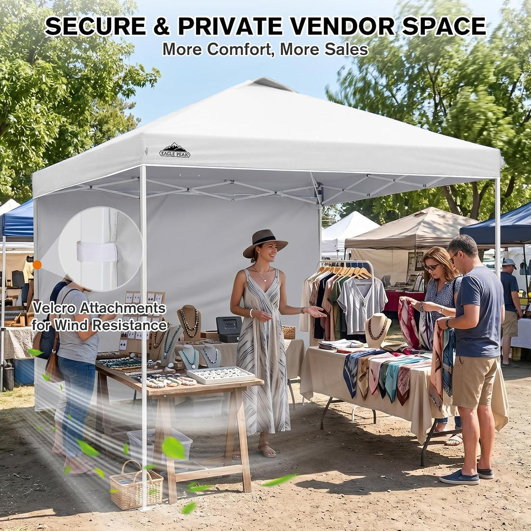 EAGLE PEAK 3x3m Pop Up Baldachin mit 1 Seitenwand, einfaches Setup Event Zelt, Sonnenschutz im Freie