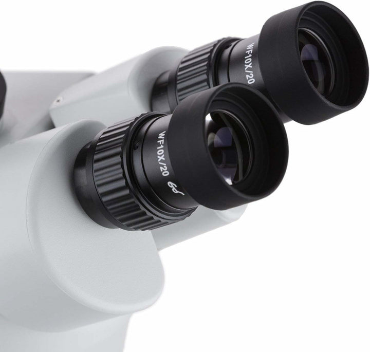 AmScope SM-3B Stereo-Zoom-Mikroskop mit Einarmigem Auslegerständer, 7X-45X, Weiss