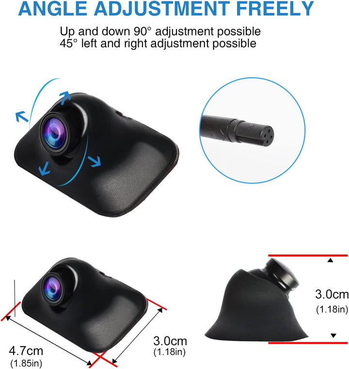 PARKVISION Rückfahrkamera Seitenkamera Auto Frontkamera mit drehbares Objektiv, Beidseitig geklebte