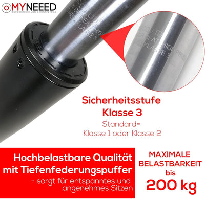 MYNEEED Gasfeder für Bürostuhl - Gasdruckfeder Belastbar bis 200 kg - Gasdruckdämpfer für Drehstuhl,