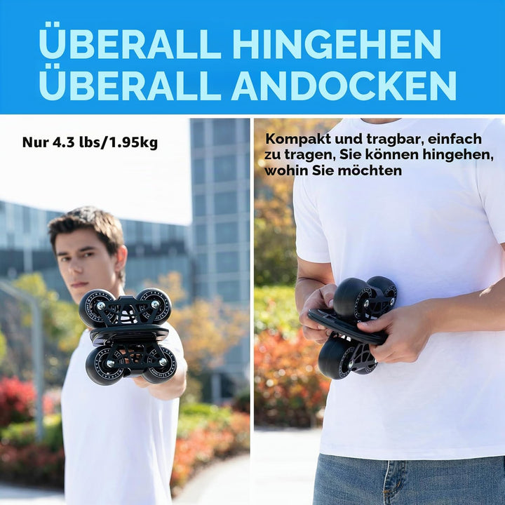 Free Skates Tragbare Rollschuhe mit Aluminium-Legierung, rutschfest, Board Split Skateboard mit PU-R