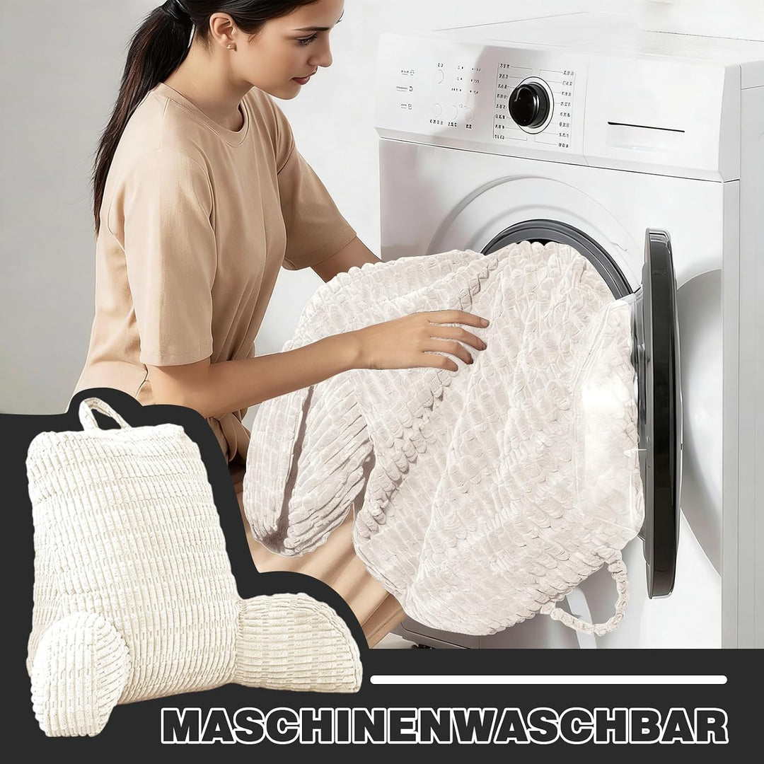 Lesekissen für Bett Und Sofa,Rückenstützkissen Lesekissen mit Armlehne, Erwachsenensofa mit Rückenle