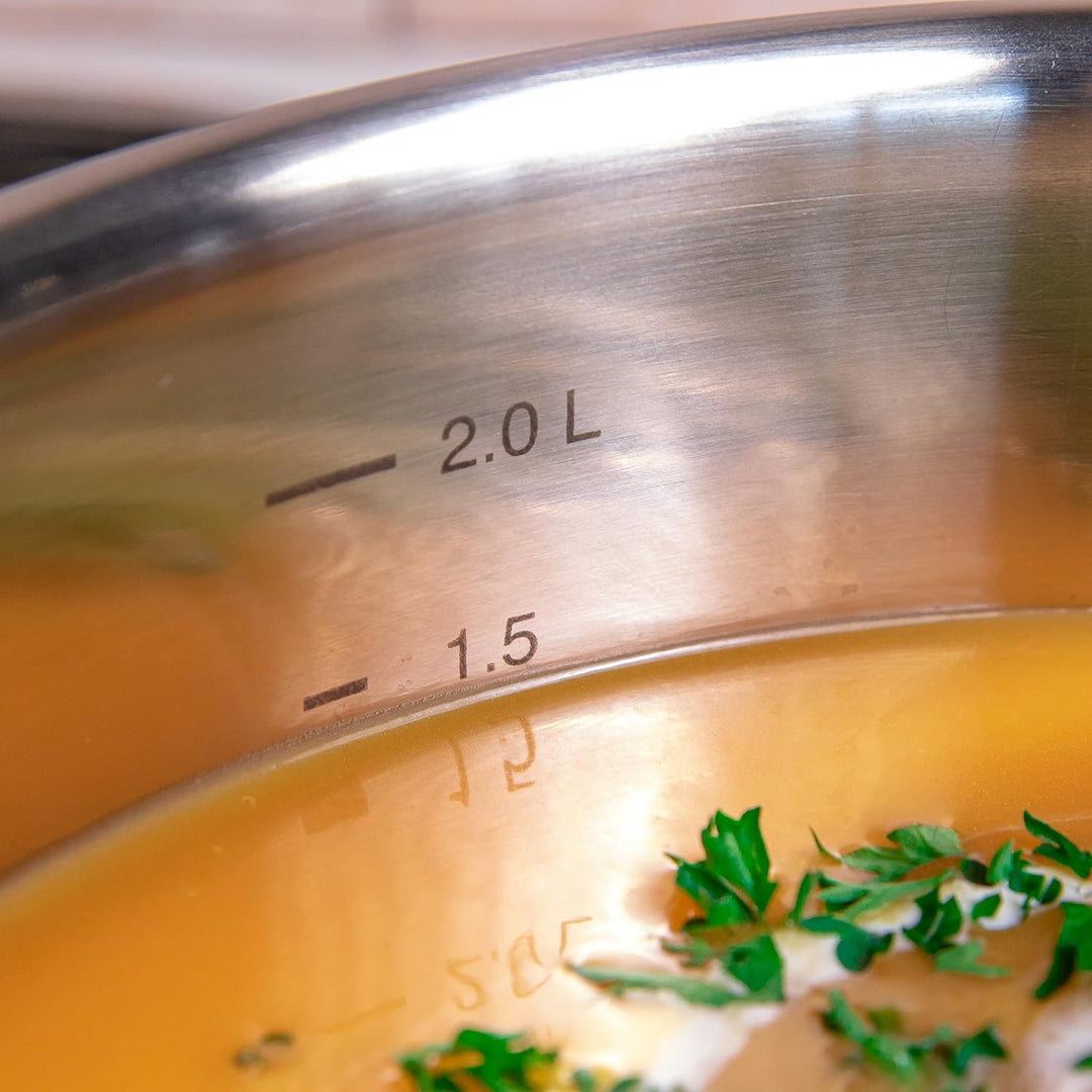 Spring CULINOX Bratentopf mit Deckel | Ø: 16cm, Höhe: 7,5 cm | 1,4 ltr | 0,5 mm Aussenschicht aus Ku