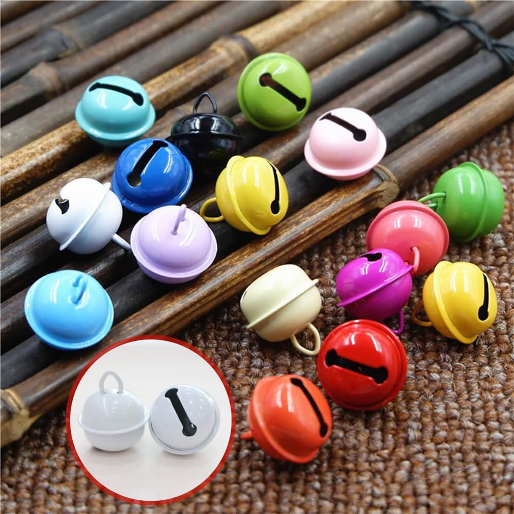 50 Stück Glöckchen zum Basteln 22mm Metallglöckchen Bunt Glocken Schellen mit Ösen Glöckchen Bastelg