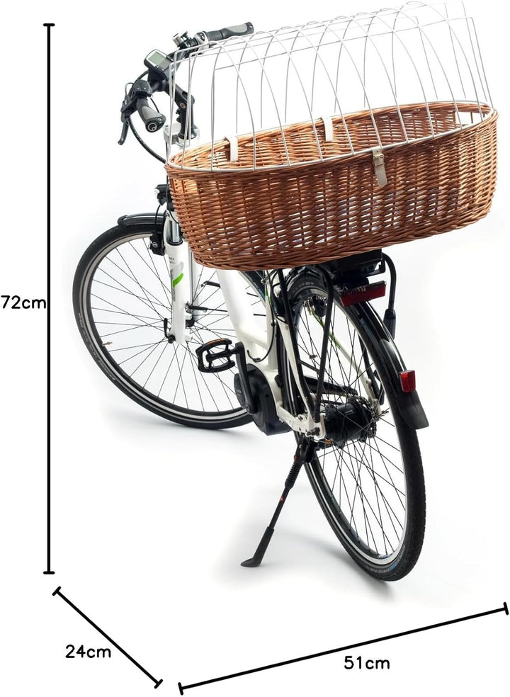 Aumüller Fahrrad-Transportkorb für Hunde, L: 72 cm + Schutzhaube - Gepäckträgermontage