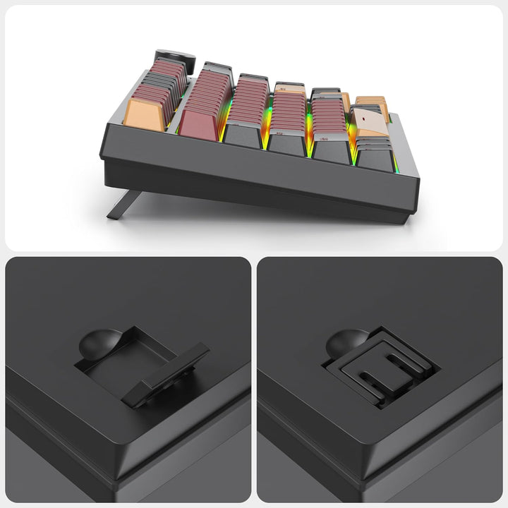 SOLIDEE 75% mechanische Gaming-Tastatur,hot-swap-fähige Tastatur mit rote Schalter,RGB-Hintergrundbe