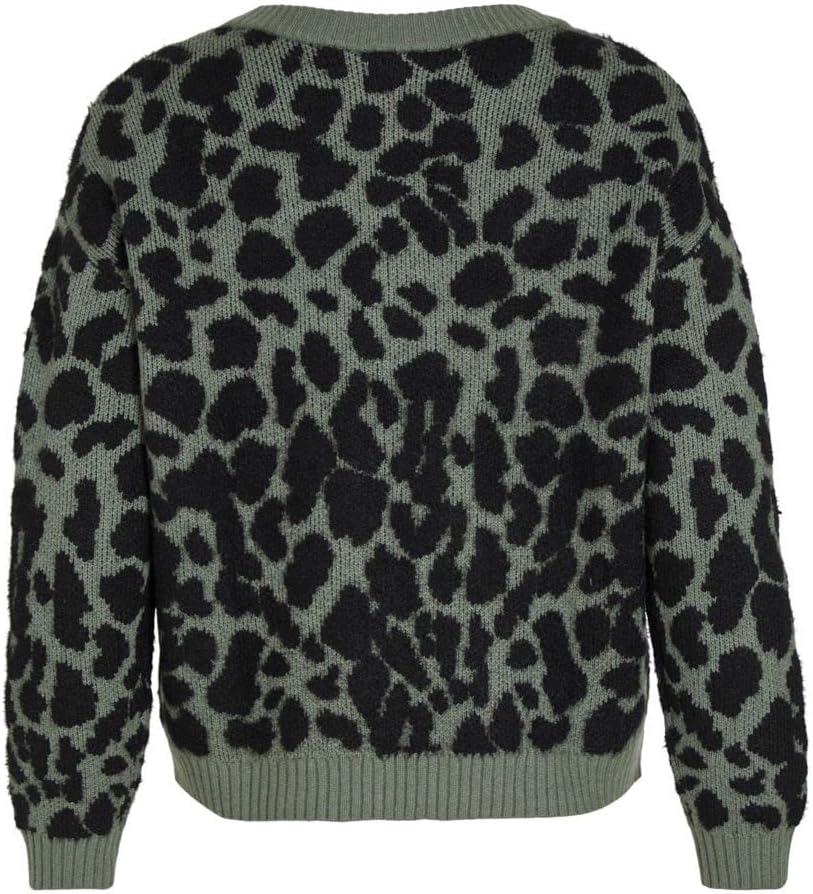 Vila Damen Viril Feami Mix O-Neck L/S Knit Top-noos Pullover M Laurel Wreath/Detail:with Black, M La