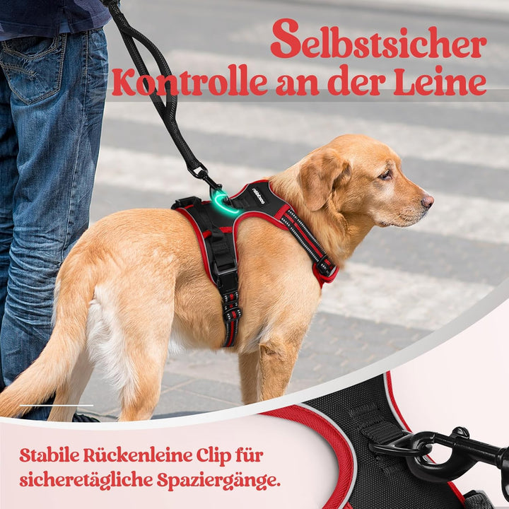rabbitgoo Hundegeschirr Mittelgrosse Hunde, Anti Zug Geschirr mit Kontrolle, No Pull Verstellbar Hun