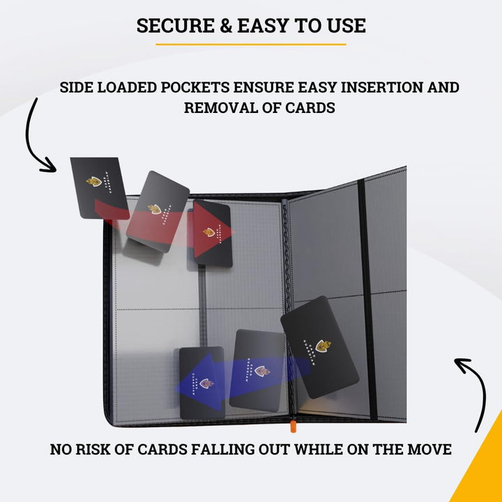 Card Guardian - 4 Pocket Premium Binder mit Reissverschluss und Seitentaschen für 160 Karten Sammelk