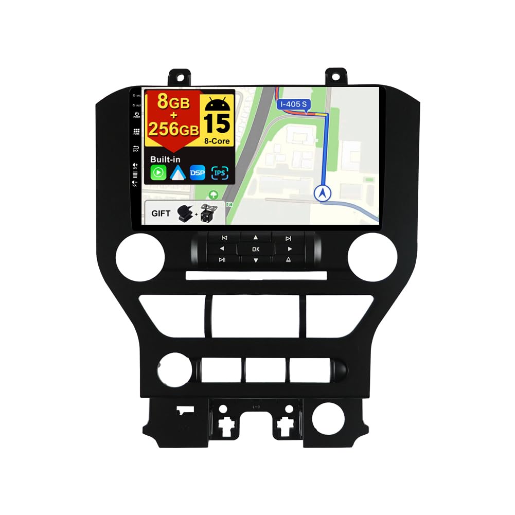 Android 15 - [8G+256G, 8-Core] - IPS Autoradio für Ford Mustang (2015-2020) - Kabellos CarPlay/Andro