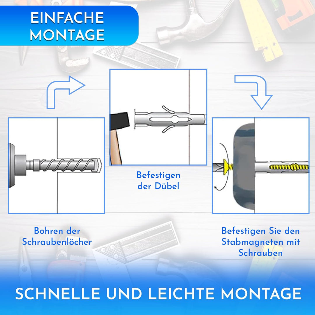 Magnetleiste werkzeug 4 Stück 33 cm x 5 cm magnet werkzeughalter