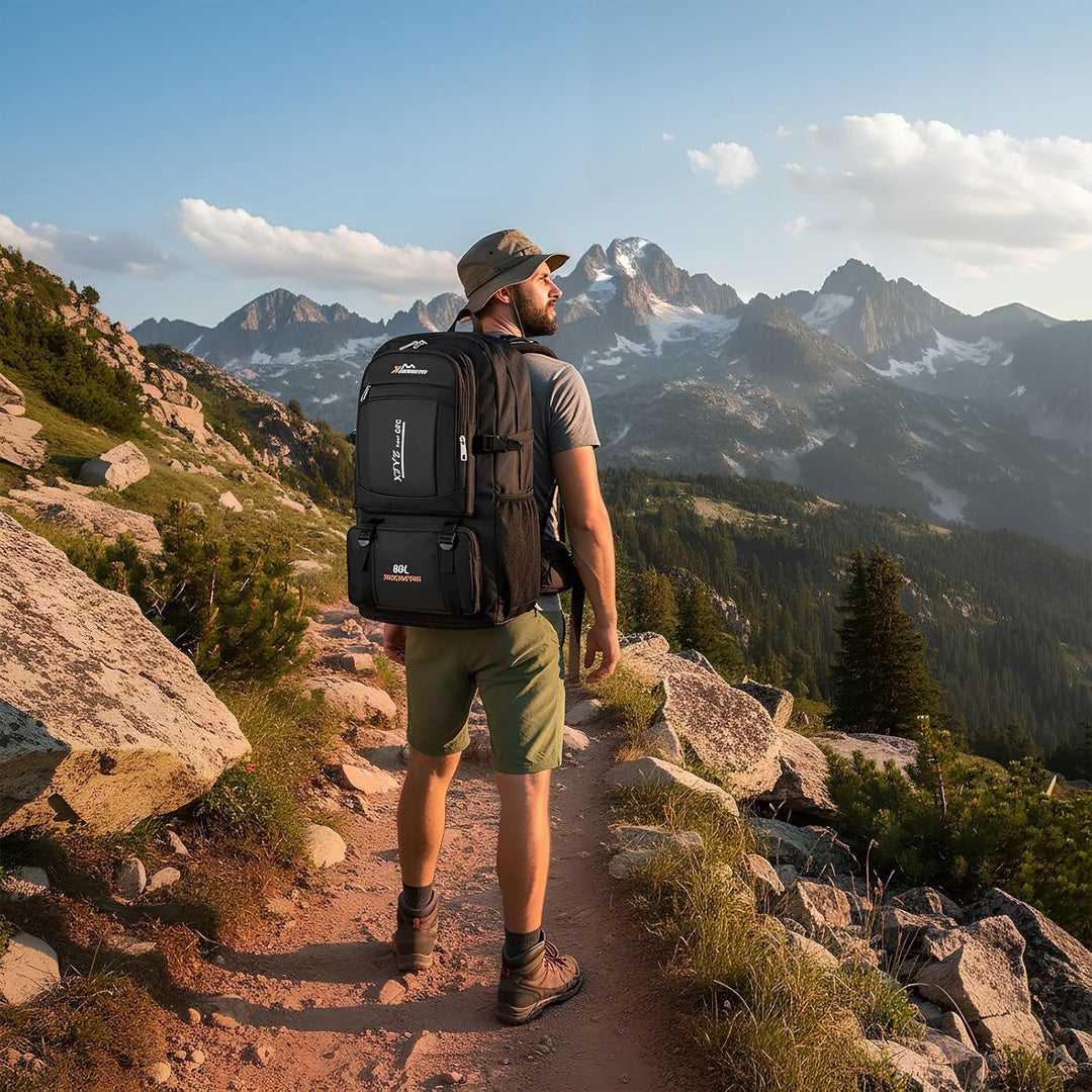 80L Wandern Rucksack,Extra Grosser Wander-Camping-Rucksack,WasSerdichter Grosser Outdoor Sport Reise