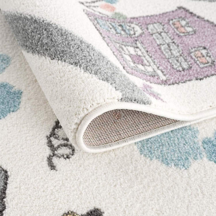 carpet city Kinderteppich - Strassen-Stadt-Motiv Creme Multi - Kinderzimmer Teppich Modern (80 cm x