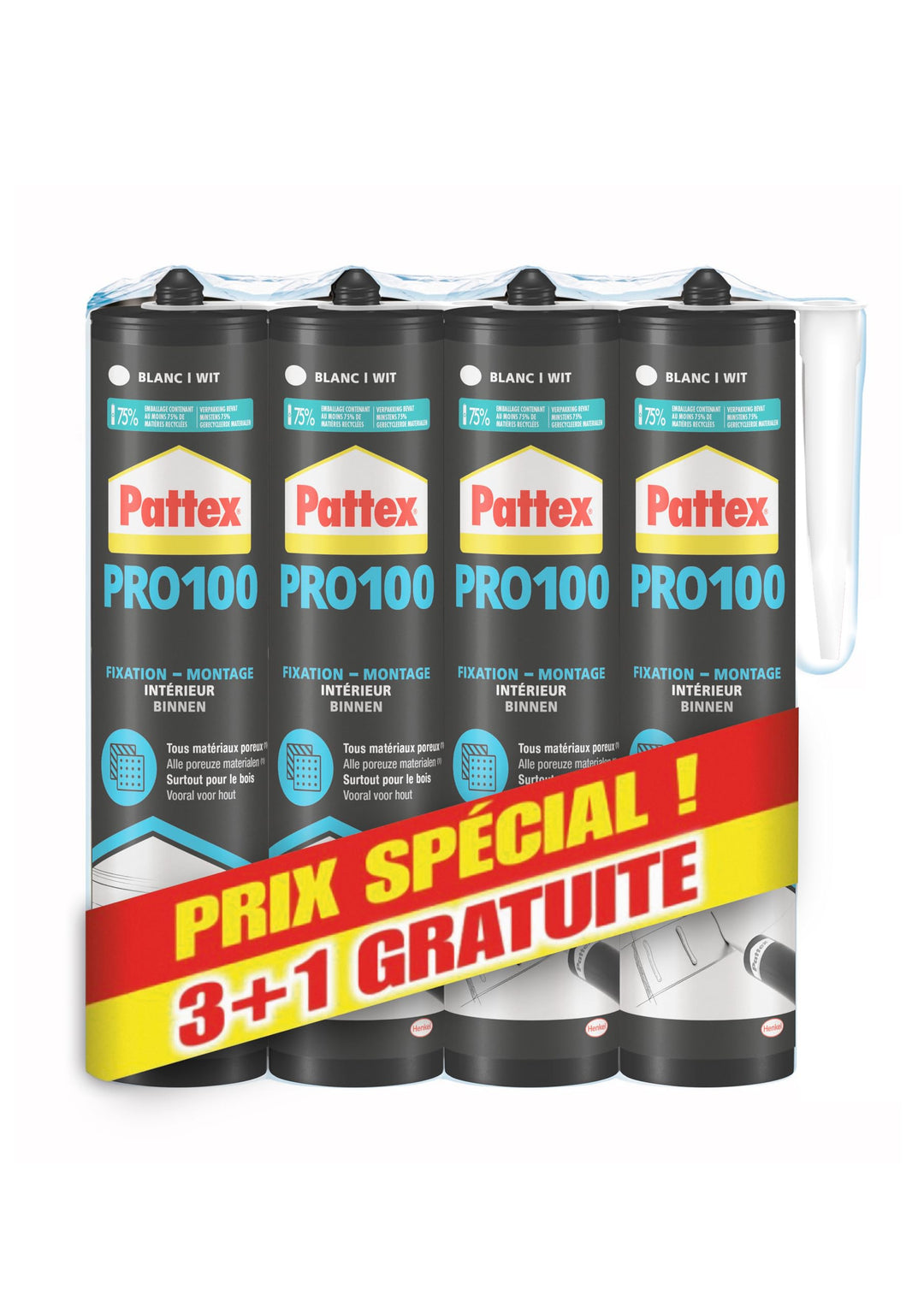 HENKEL FRANCE SA PL100 Pattex Fixierkleber - High Tank - Weiss - Los 3+1-798270
