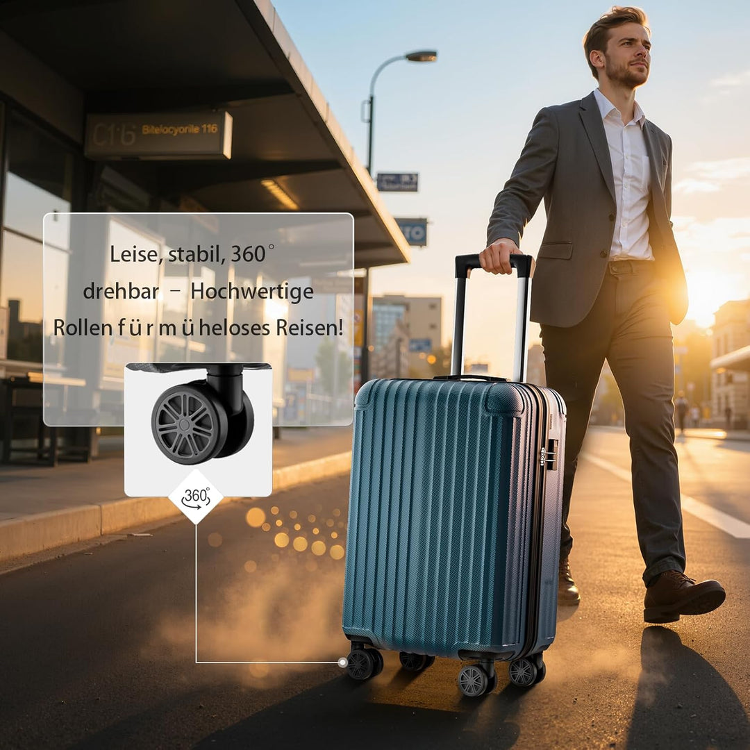 Voyager Hartschalen Reisekoffer gross 76x51x30cm, Handgepäck Koffer, Koffer &amp; Trolleys mit 4 Rollen,