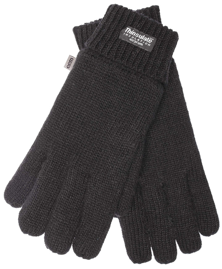 EEM Damen Strickhandschuhe, weiche Wolle, Thinsulate Thermofutter L-XL Schwarz, L-XL Schwarz