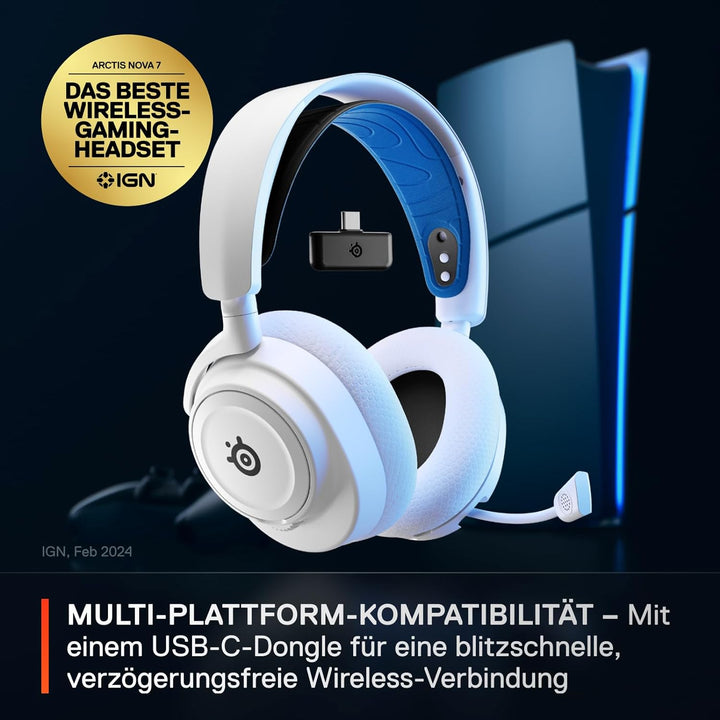 SteelSeries Arctis Nova 7P Wireless – Multi-Platform Gaming Headset – massgeschneiderte HiFi-Treiber