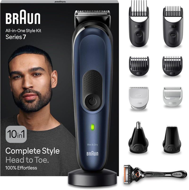 Braun All-In-One Bartpflege Bodygroomer Set, 10-in-1 Barttrimmer, Trimmer/Haarschneider Herren, Haar