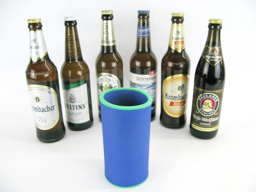 5X Blaue Getränkekühler - Bierkühler - Flaschenkühler für 0,5L Bierflaschen aus bestem 5-6mm dicken