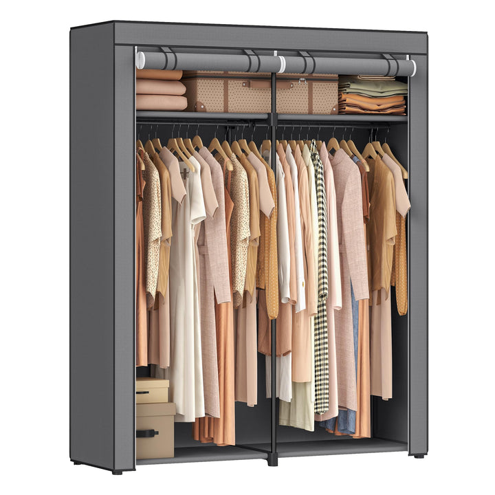 SONGMICS Aufbewahrungsschrank, tragbar, mit Aufhängestange, faltbar, Garderobe, Schlafzimmer, Arbeit