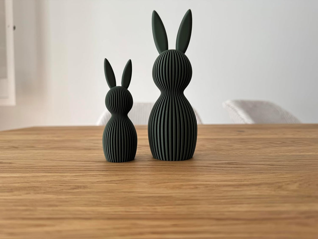 Scandi Osterhase 3D Deko – Minimalistische Osterdekoration im skandinavischen Design – Gerippte Ober