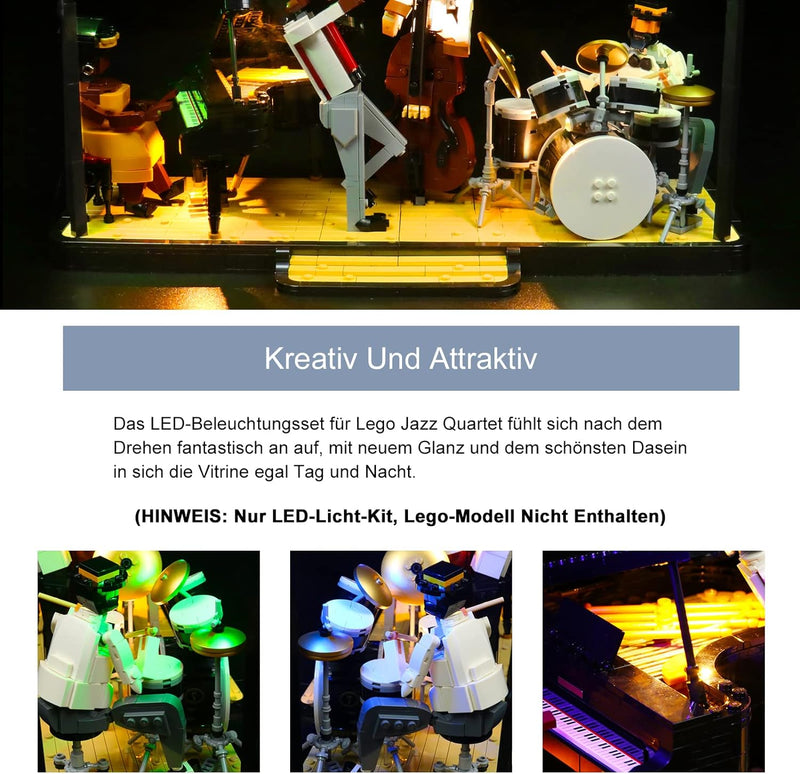 BrickBling LED-Beleuchtungsset für Lego Jazz Quartet 21334 Bausatz (Nur DIY Light Kit, Baustein Nich