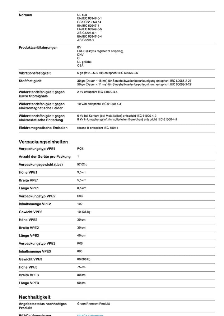 Schneider Electric | XB4BW33M5 - Leuchtdrucktaster, grün, flach, 1S+1Ö, tastend, 220-240V 50/ bei 60