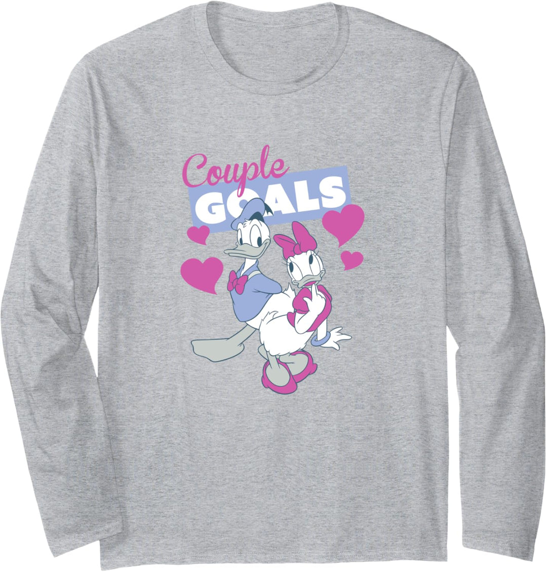 Disney Mickey & Friends Valentinstag Donald & Daisy Goals Langarmshirt