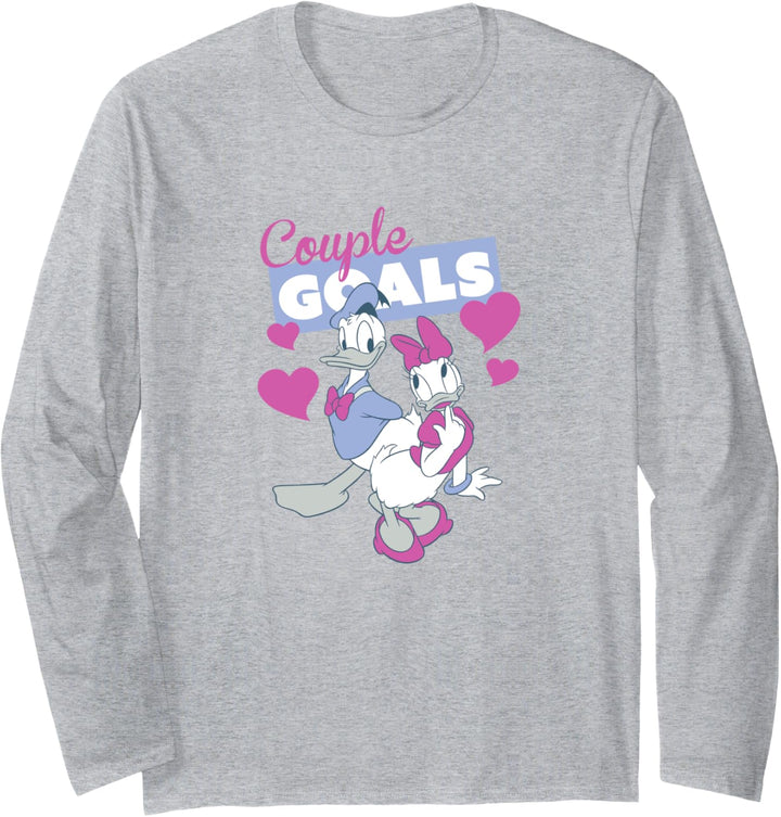 Disney Mickey & Friends Valentinstag Donald & Daisy Goals Langarmshirt