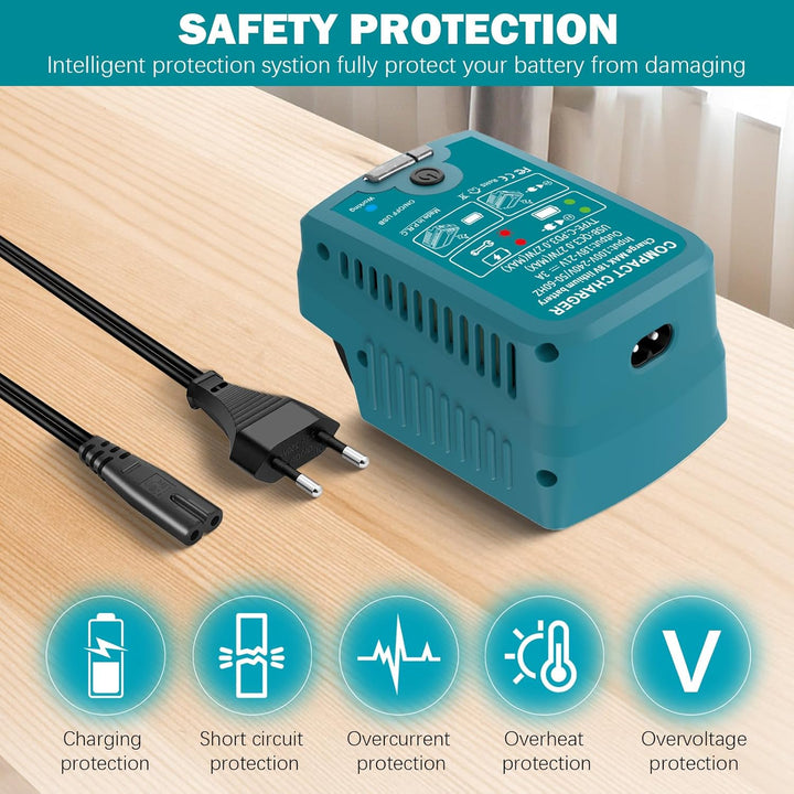 Musik ladegerät für Makita 18V BL1830 BL1850 BL1860 Batterie, mit USB und Typ-C-Ausgang, 110V 3A Sch