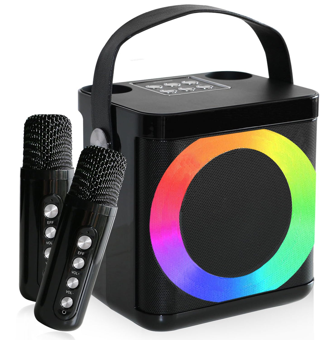 Karaoke Maschine, Karaoke anlage mit 2 mikrofonen,Bluetooth Karaoke Box, musikbox mit mikrofon Karao