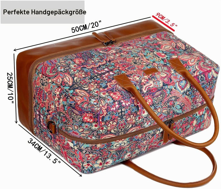 Travel Duffel Weekender Reisetasche Handgepäck Wochenendtasche mit Schuhfach für Damen HB-10 (HS), H