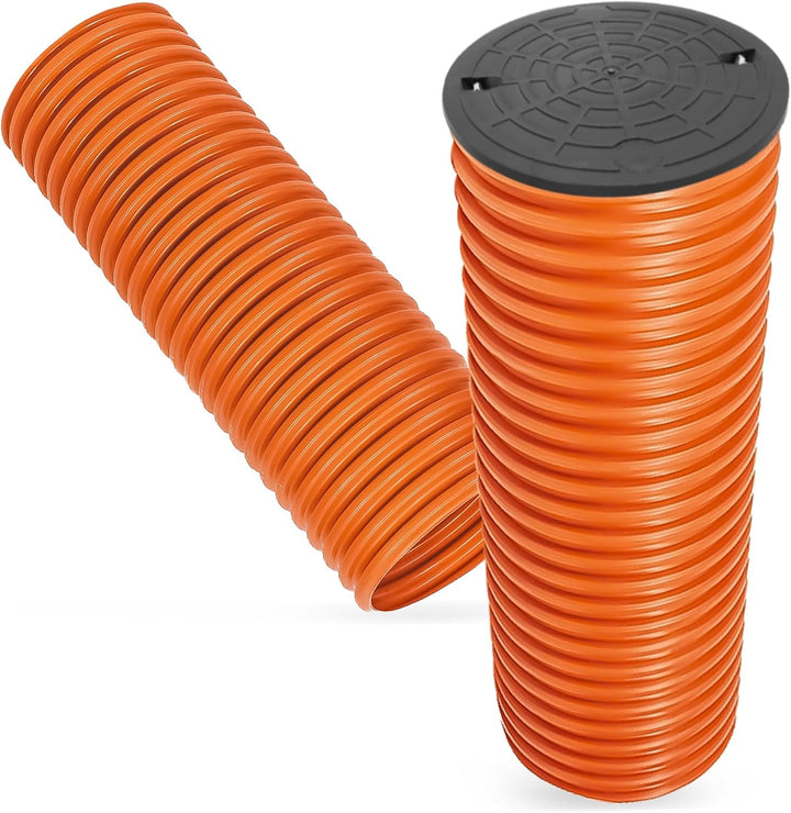 Millto™ Steigrohr mit Abdeckung Deckel 100cm 315 mm Schachtrohr Wellrohr Kanalschacht Kanalrohr Scha