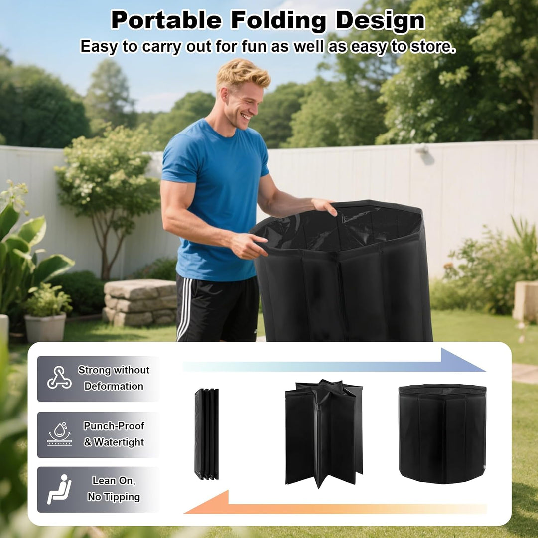 YYW Tragbare faltbare Eisbadewanne, grosse tragbare Badewanne für Zuhause, Outdoor, Fitnessstudios,