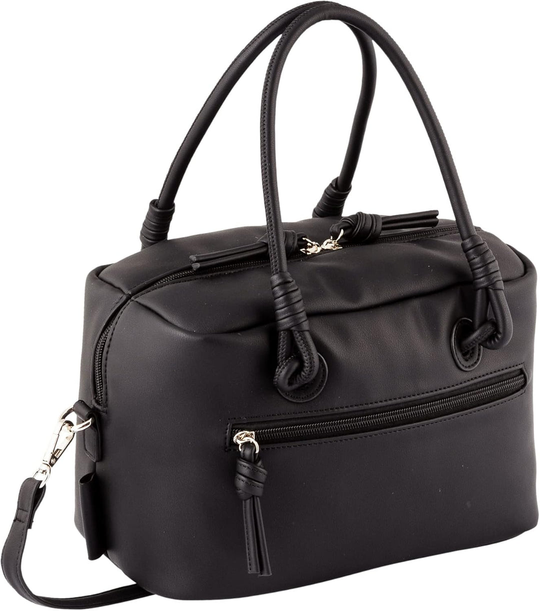 TOM TAILOR Damen Olivia Bowling Bag Handtasche Mittelgross Grau Schwarz, Schwarz