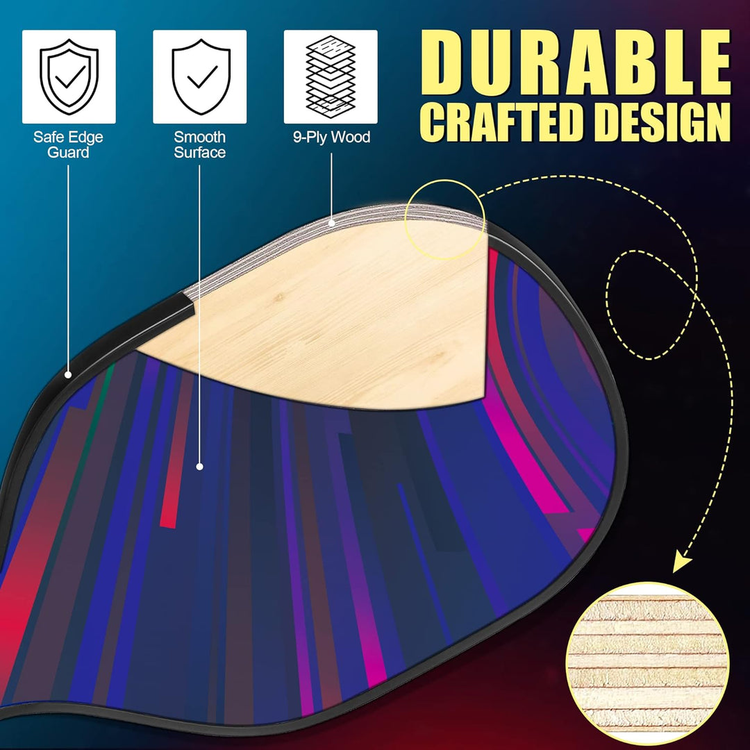 DULCE DOM Pickleball-Paddel, 2er- / 4er-Set, USAPA-genehmigt, Fiberglas/Kohlefaser, Pickleballschläg