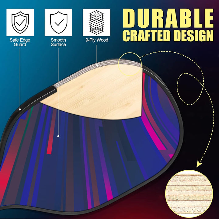 DULCE DOM Pickleball-Paddel, 2er- / 4er-Set, USAPA-genehmigt, Fiberglas/Kohlefaser, Pickleballschläg