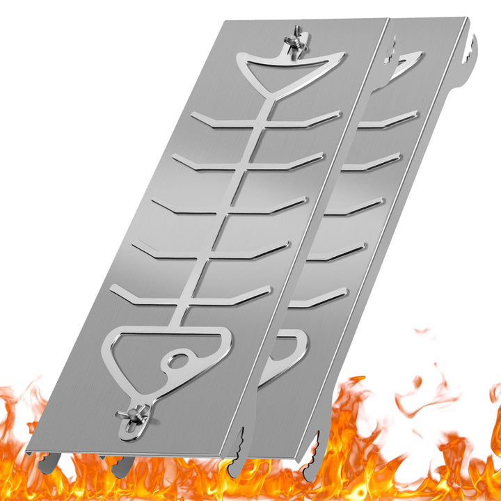 Edelstahl Flammlachshalter für Feuerschalen & Kugelgrills | | 180° drehbar | Perfekte Alternative zu