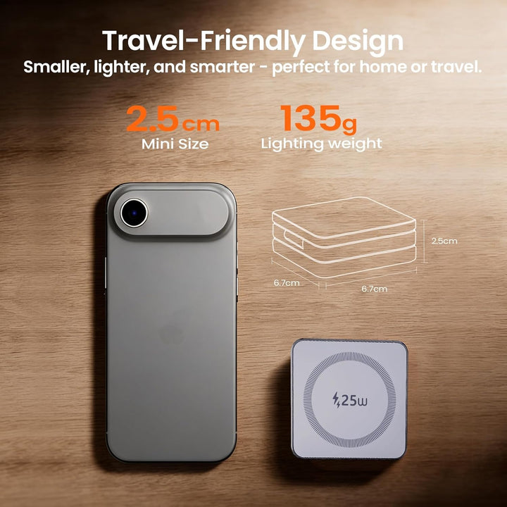 MagSafe Wireless Charger Stand 25W, 3-in-1 magnetische Schnellladestation für iPhone 12–17 Serie, Ap