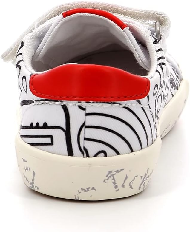 Kickers Unisex Kinder Gody Sneaker 26 EU Blanc Imprime, 26 EU Blanc Imprime