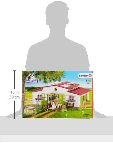 Schleich 42344 Reiterhof mit Reiterin und Pferden, für Kinder ab 3+ Jahren, FARM WORLD, Spielset alt