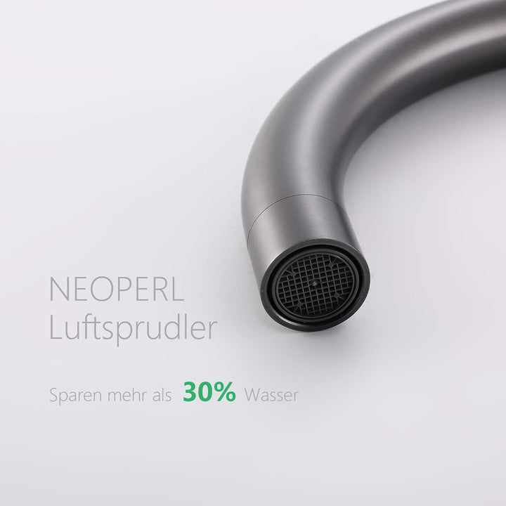 KINSE Einhebel Küchenarmatur Edelstahl | 360° Schwenkbar Spültischarmatur | Hochdruck Wasserhahn Küc