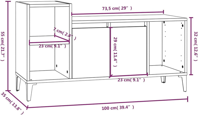 Tidyard TV Schrank mit Türen und Fächer Lowboard Fernsehtisch Fernsehschrank TV Möbel Holzwerkstoff